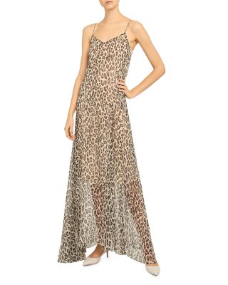 Theory Silk Leopard Print Maxi Dress ...
